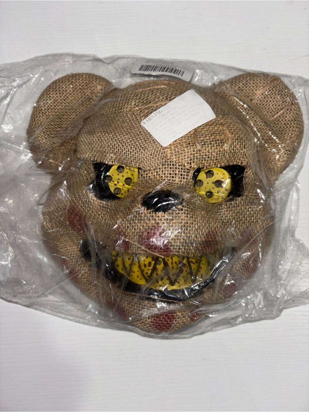 Source Unknown Burlap Bear Mask - Brown & Yellow